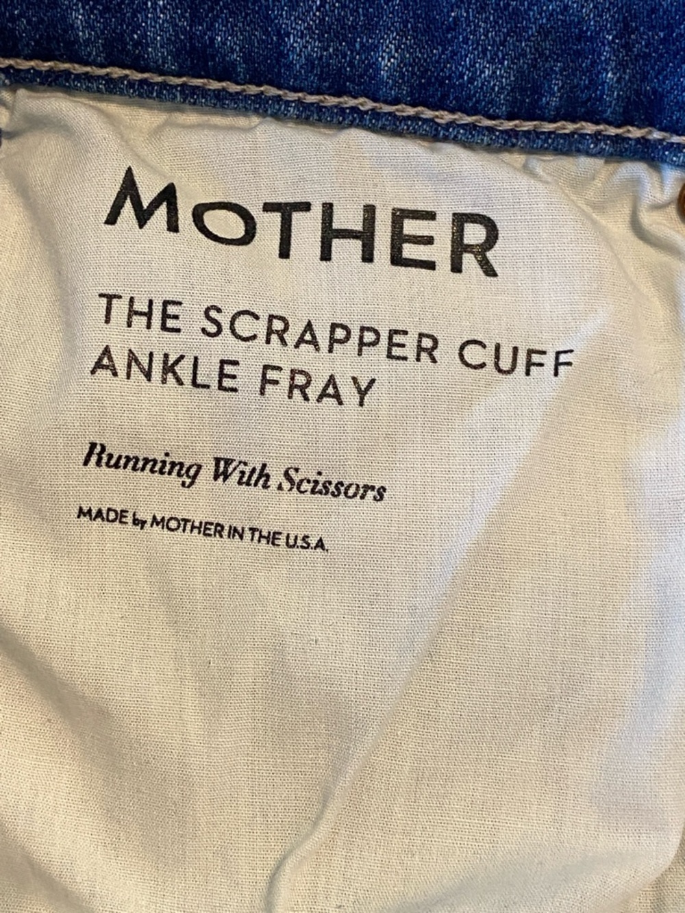 MOTHER SUPERIOR SCRAPPER CUFF ANKLE FRAY RUNNING W/ SCISSORS Button fly Size 27 - Picture 11 of 15